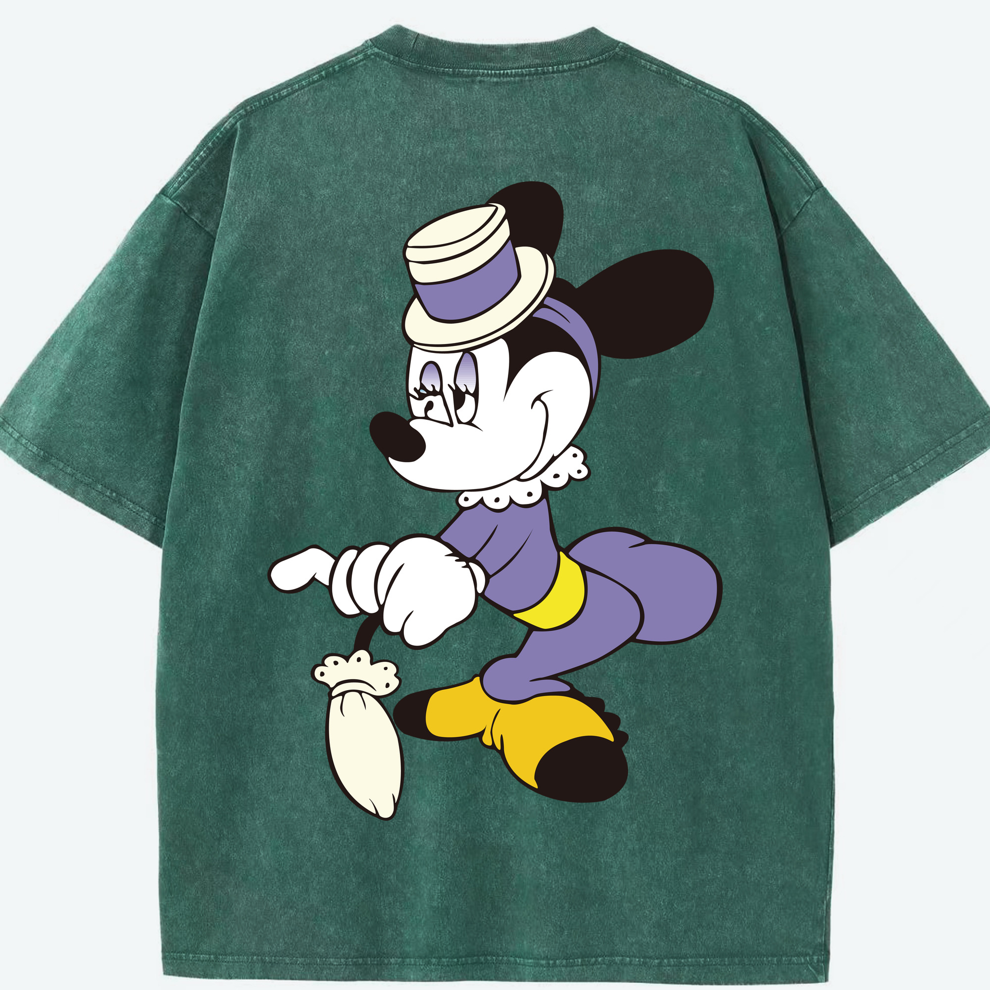 （画像用） ミッキーマウス Mickey Mouse 綿100% ヴィンテージ風 半袖Tシャツ（背面プリント）